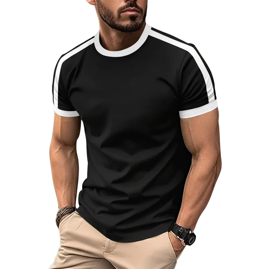 Herren T-Shirt Kurzarm Sport Mesh Rundhals