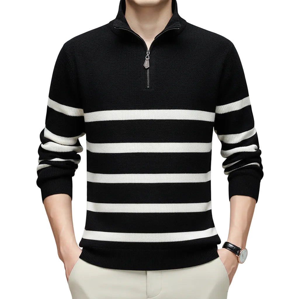 Herren Sweater Gestreift Rundhals Lange Ärmel Lockerer Schnitt