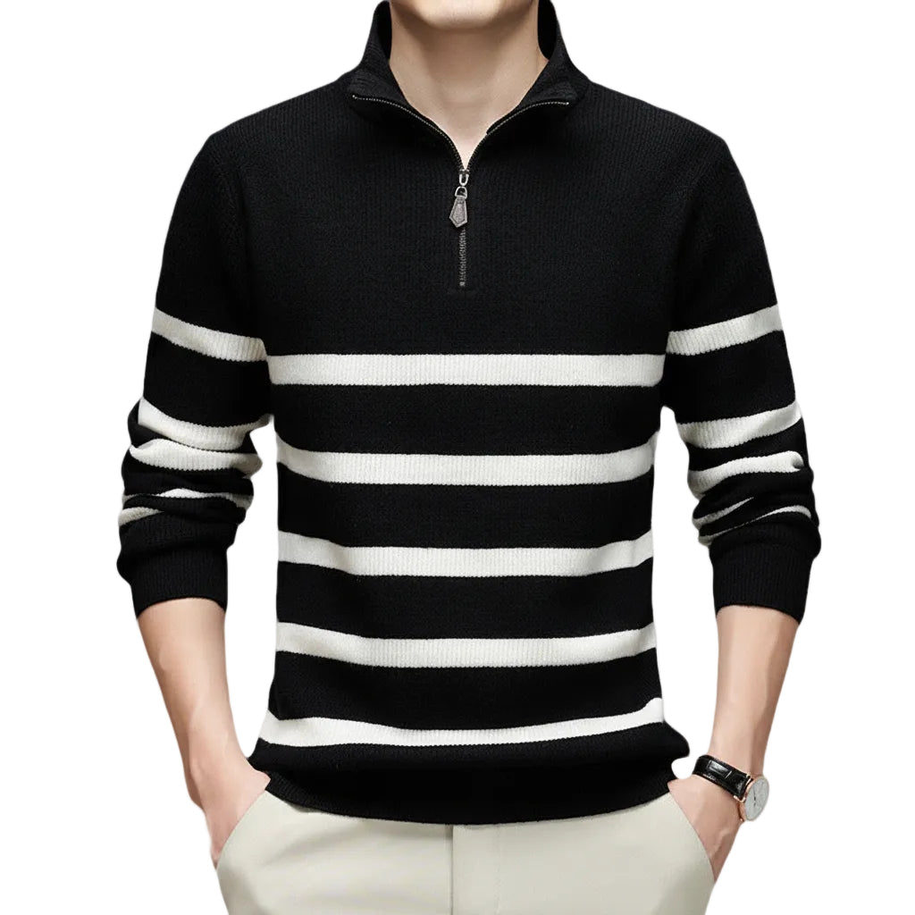 Herren Sweater Gestreift Rundhals Lange Ärmel Lockerer Schnitt