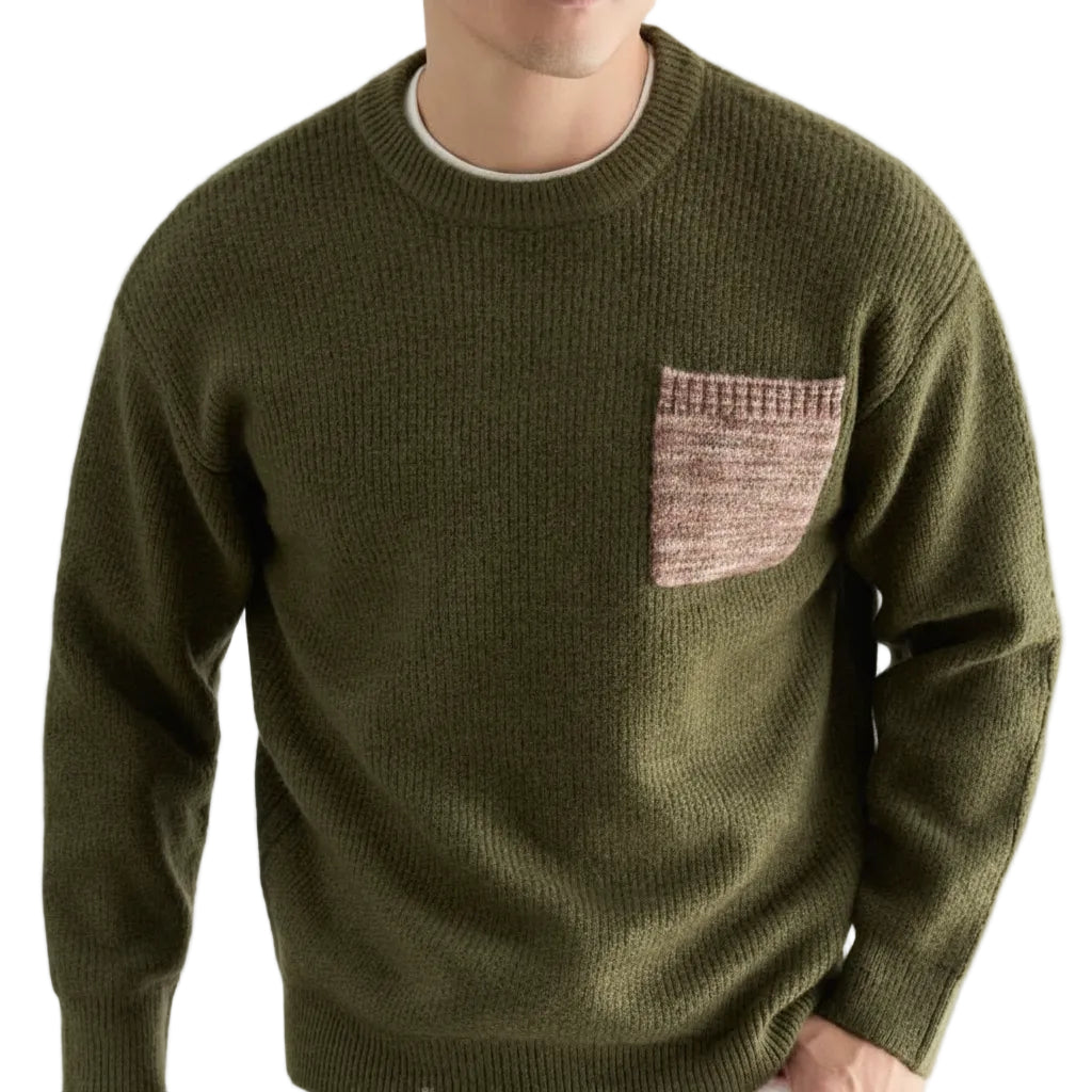 Herren Sweater Rundhals Strick Lange Ärmel Gerade Passform